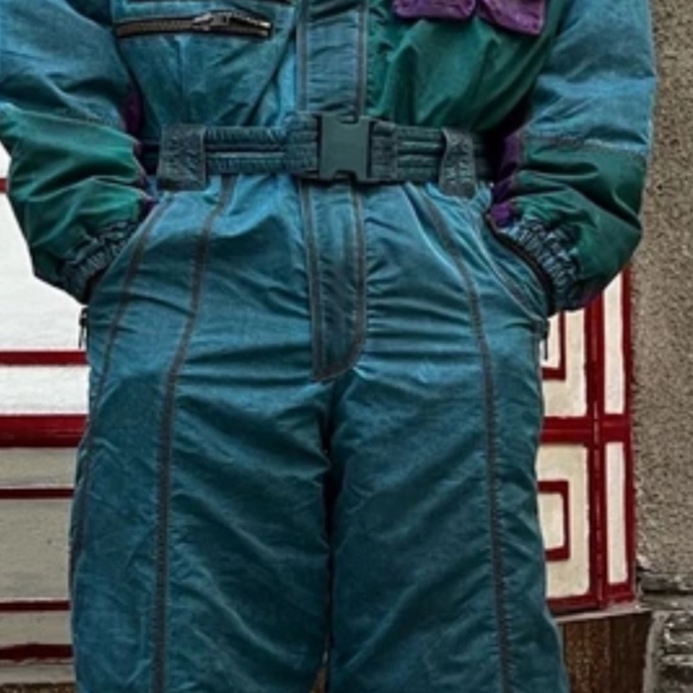 Vintage Rodeo Teal and Purple  Ski Suit